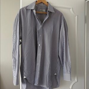 Borrelli Blue and White Striped Shirt